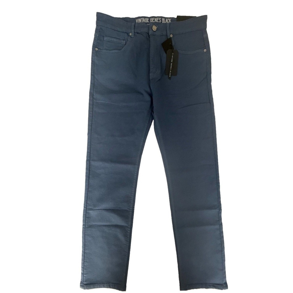 VGB Men's Jeans Blue French Terry Denim Stretch Pants Size 34X30 New